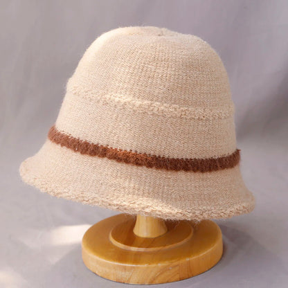Striped Wool Knitted Bucket Hat