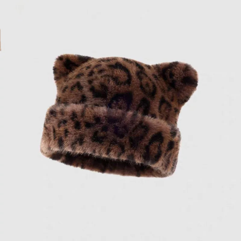 Luxury Fluffy Leopard Faux Fur Bucket Hat