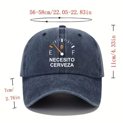 Necesito Cerveza Pattern Vintage Baseball Cap