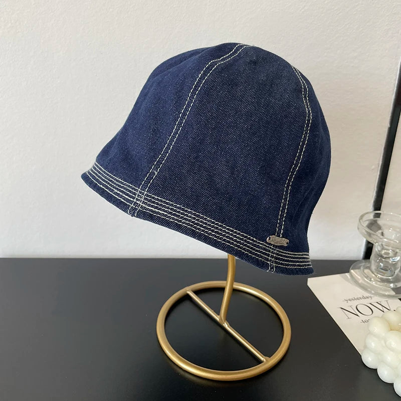 Japanese Retro Denim Summer Bucket Hat