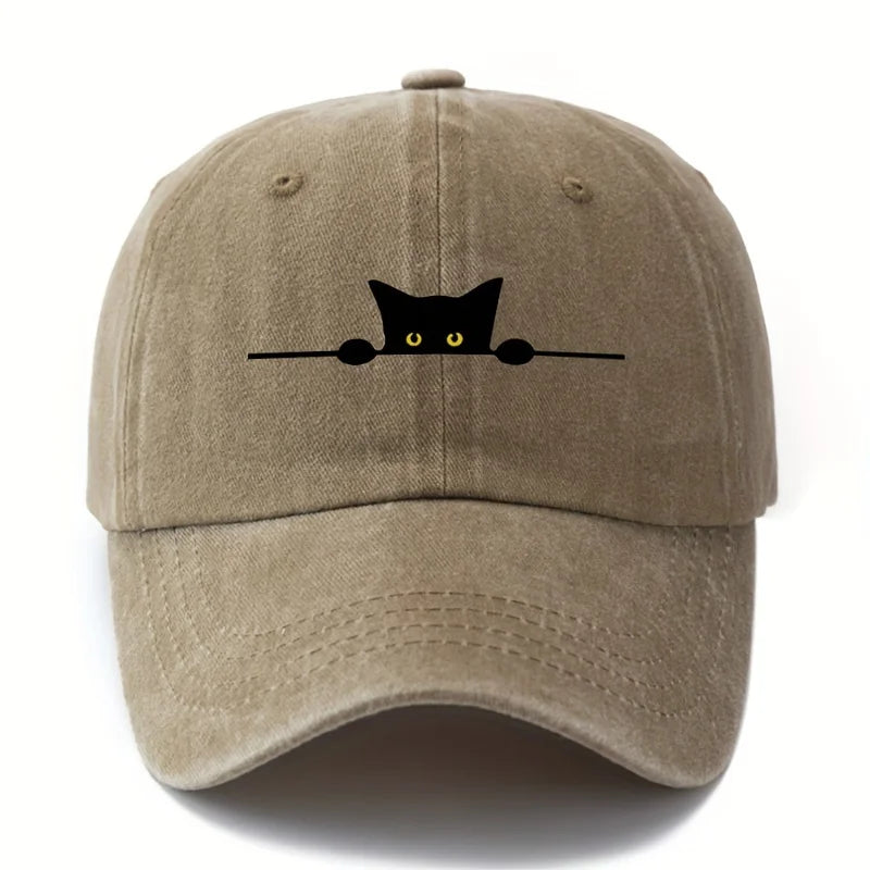 Cartoon Cat Printed Adjustable Baseball Cap