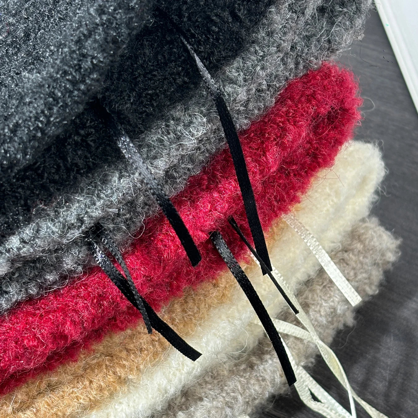 Woolen Letter Metal Logo Warm Bucket Hat