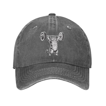 Strong Cat Weightlifting Gym Baseball Cap