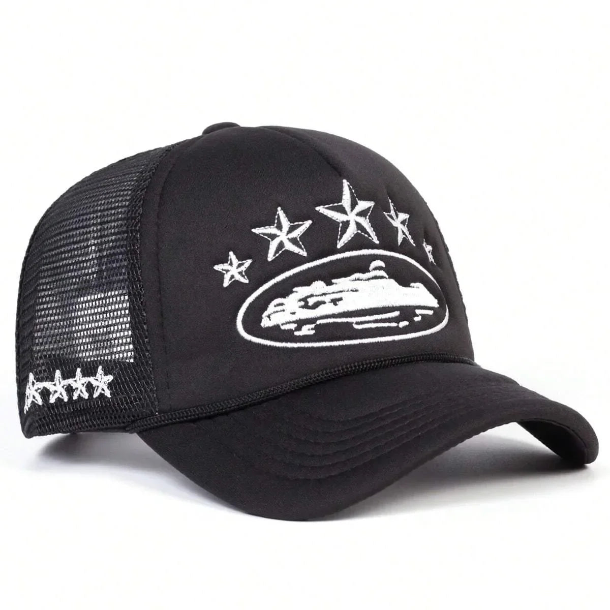 Unisex Five Star Embroidered Mesh Baseball Cap