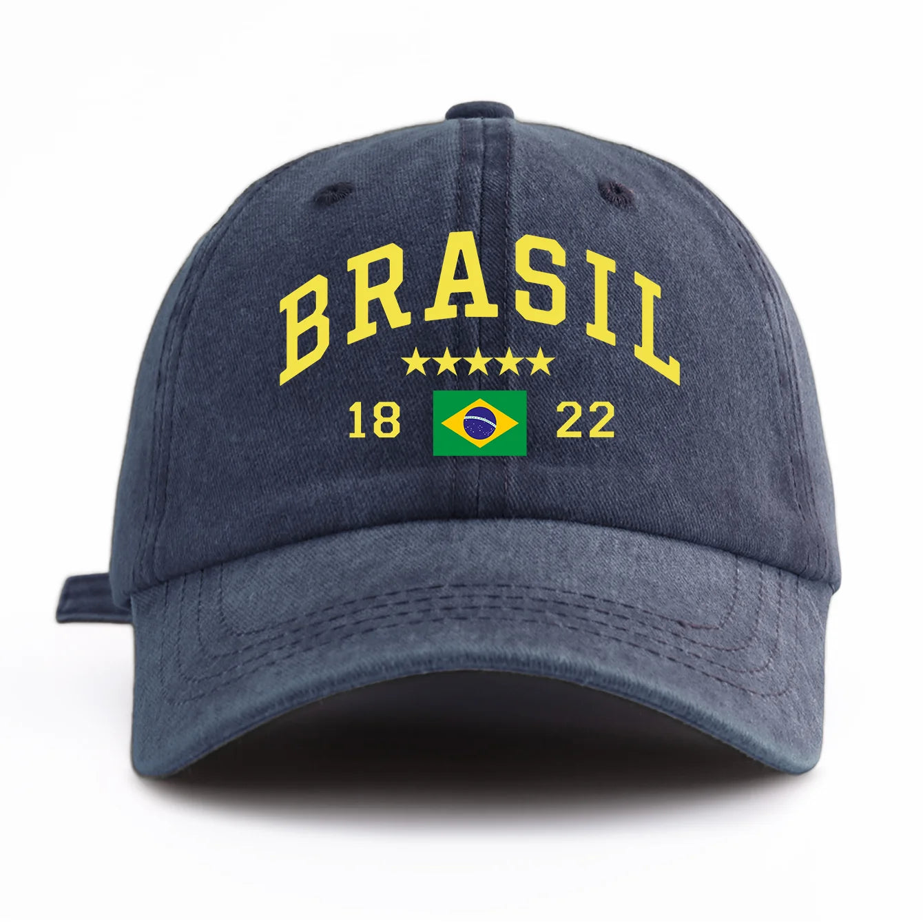 Brasil Print Washed Retro Baseball Cap