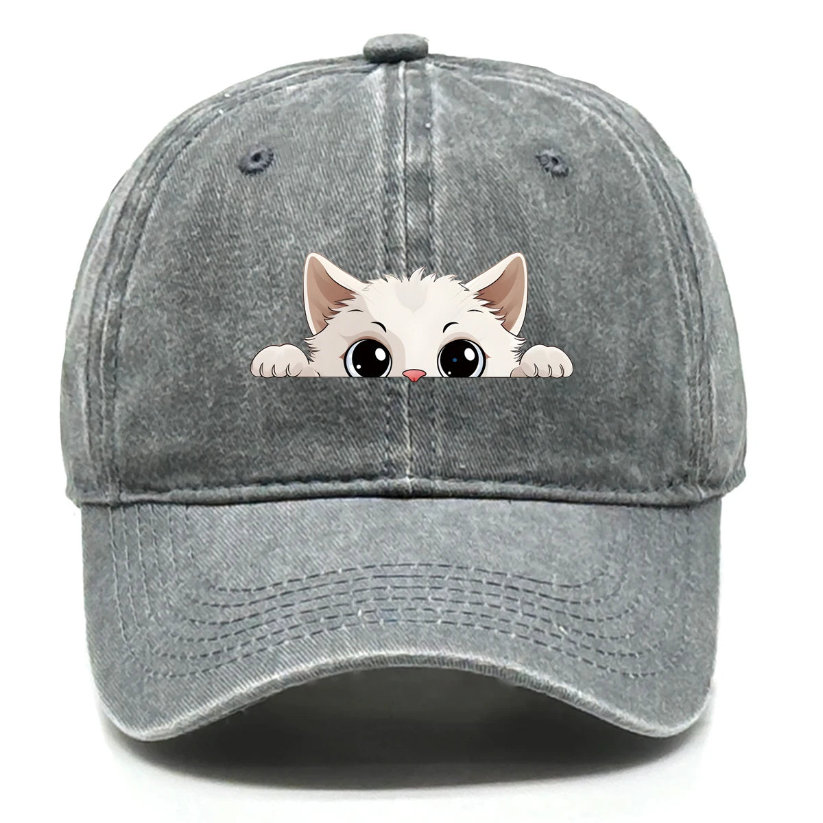 Cute Hiding Cat Print Snapback Baseball Cap
