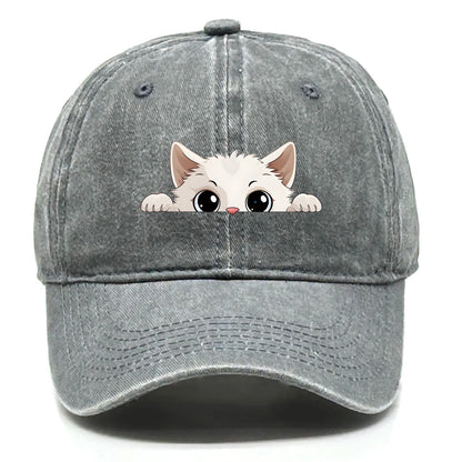 Cute Hiding Cat Print Snapback Baseball Cap