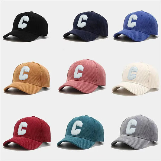 Corduroy C Letter Baseball Cap