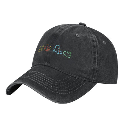Pokemon Pikachu Bulbasaur Distressed Denim Baseball Cap