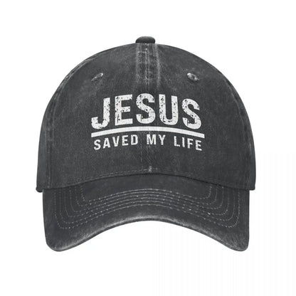 Jesus Saved My Life Washed Cotton Baseball Cap