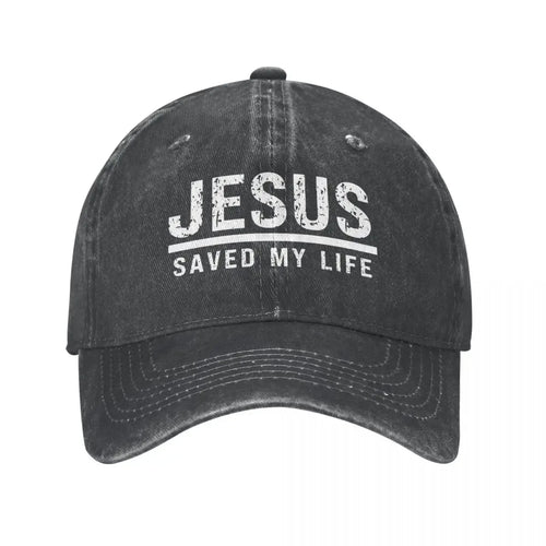 Jesus Saved My Life Washed Cotton Baseball Cap
