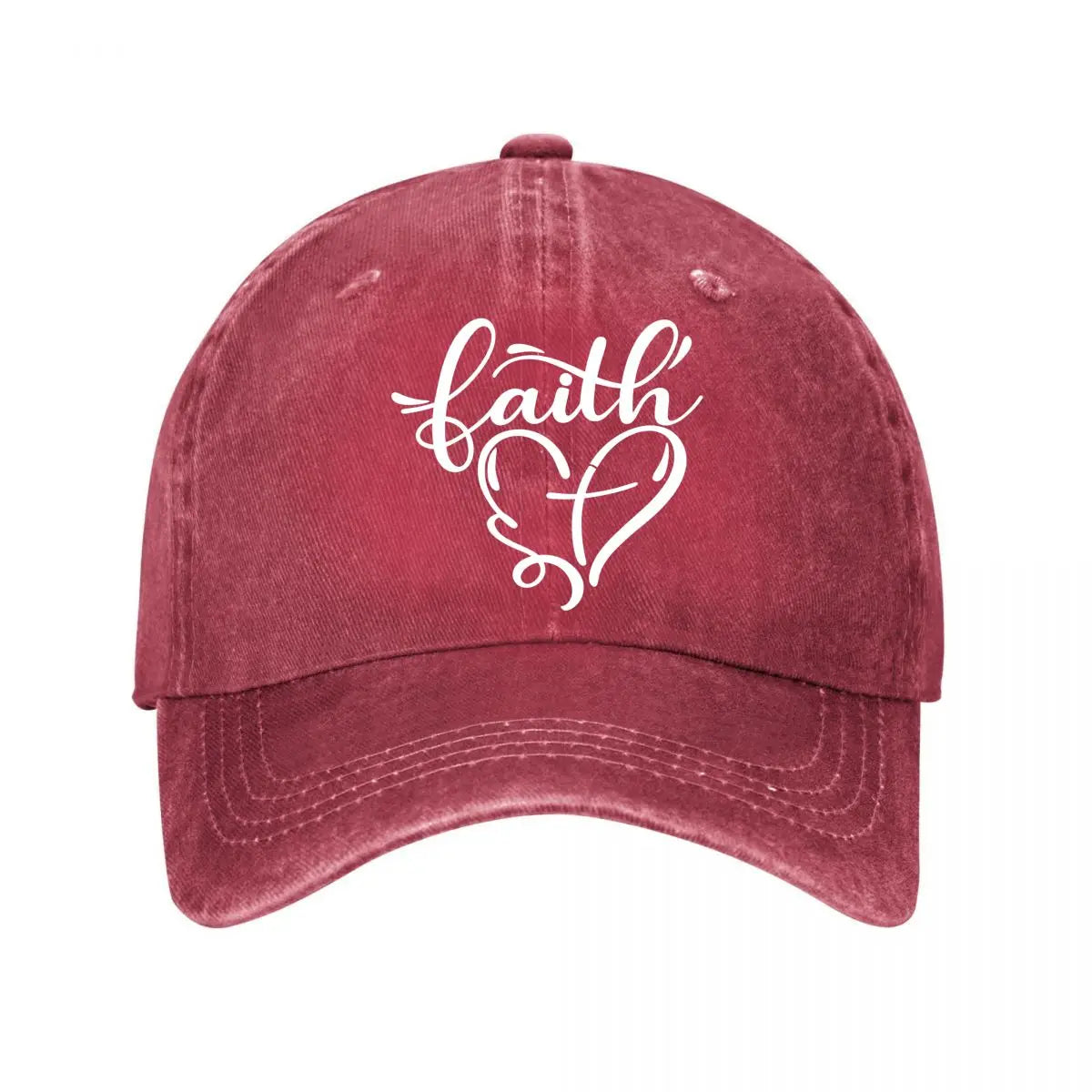 Vintage Faith Heart Washed Cotton Family Baseball Cap