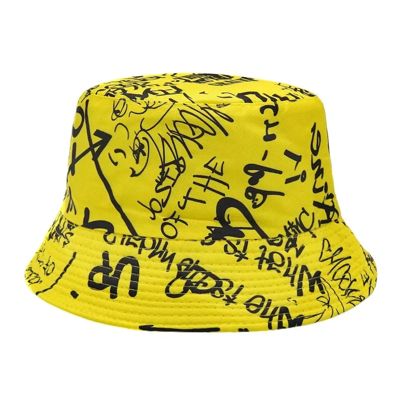 Unisex Reversible Number Graffiti Bucket Hat
