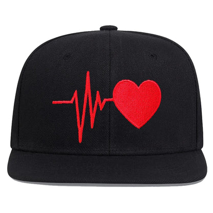 Unisex Heart Electrocardiogram Embroidery Hip-hop Hats