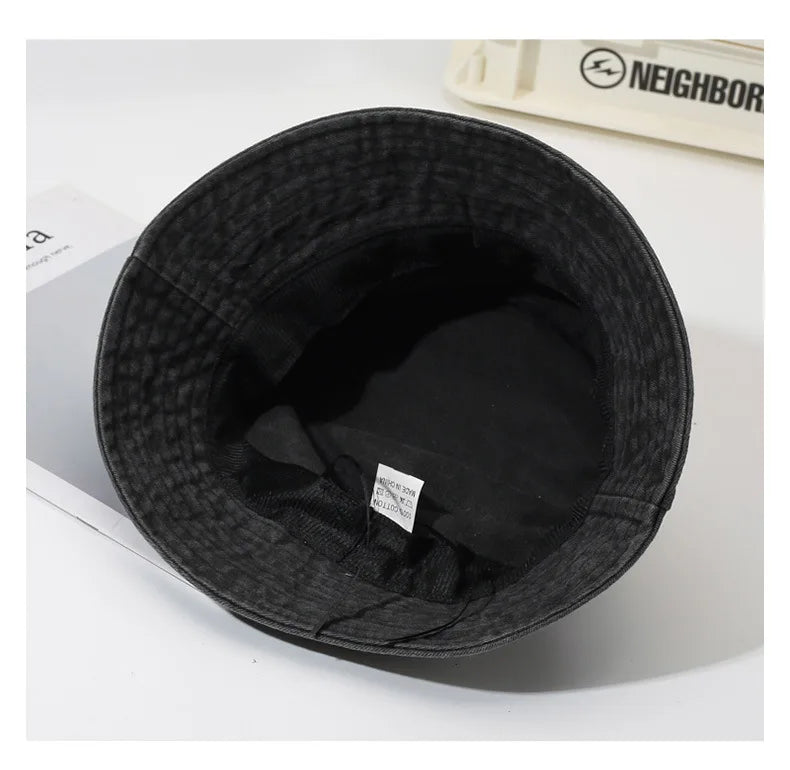 Hot Vintage Washed Mountain Logo Bucket Hat