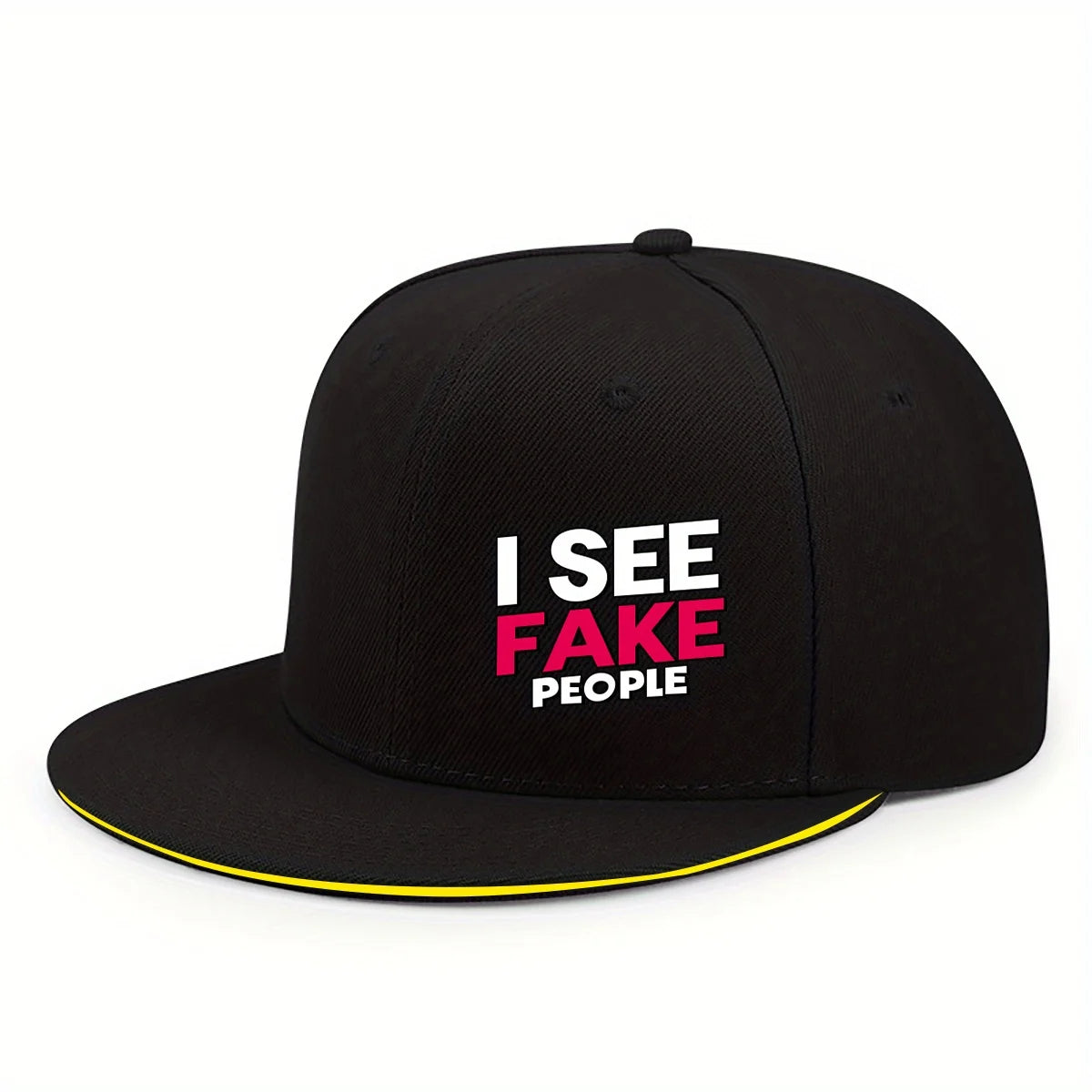 ISEE FAKE PEOPLE Printed Flat Brim Hip Hop Baseball Hat