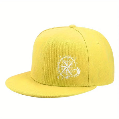 Compass Rose Ocean Wave Streetwear Snapback Cap