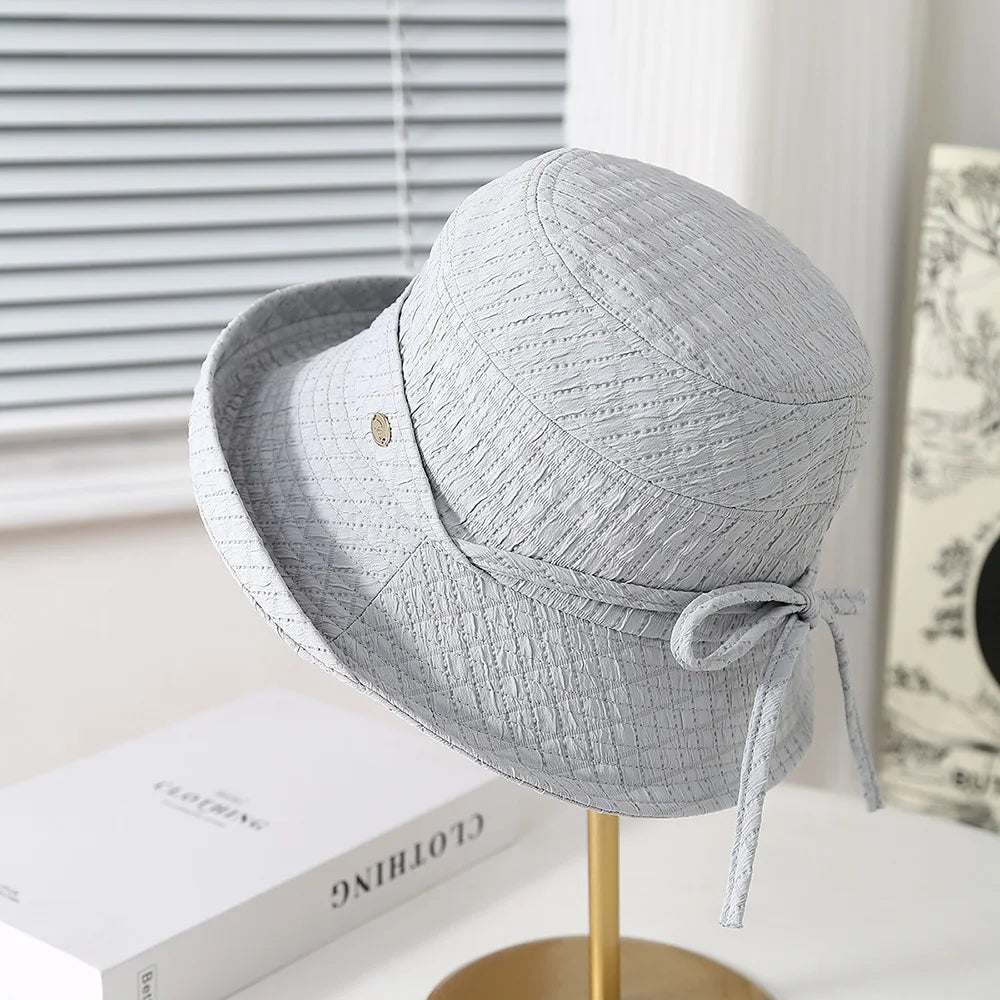 Women’s Elegant Bow Foldable Bucket Hat