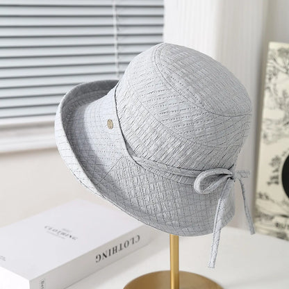 Women’s Elegant Bow Foldable Bucket Hat