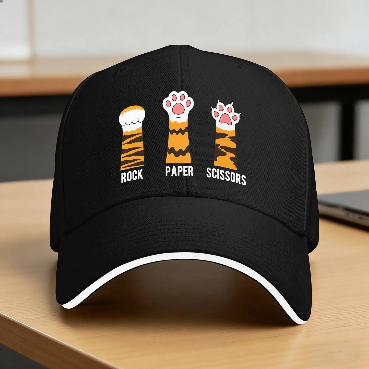 Cute Cat Paw Rock Paper Scissors Y2K Trucker Baseball Cap