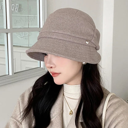 Soft Brim Metal Label Fashion Bucket Hat