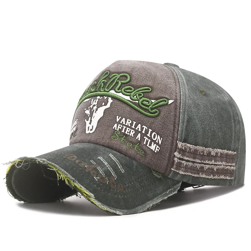 Vintage Distressed Washed Embroidered Baseball Cap