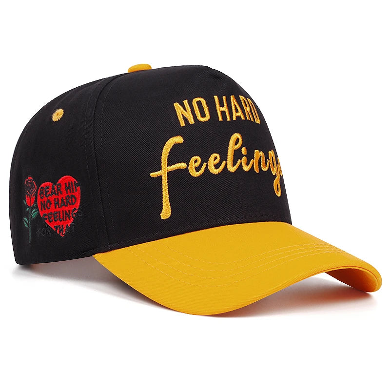 No Hard Rose Letter Embroidery Baseball Cap