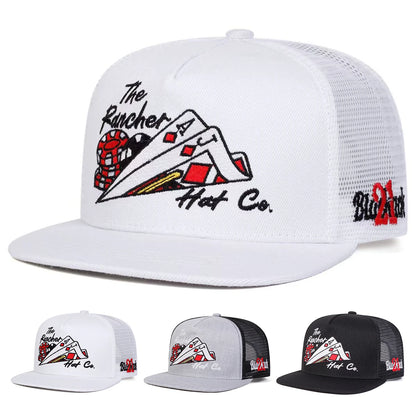Unisex Poker Embroidery Hip-hop Net Hats