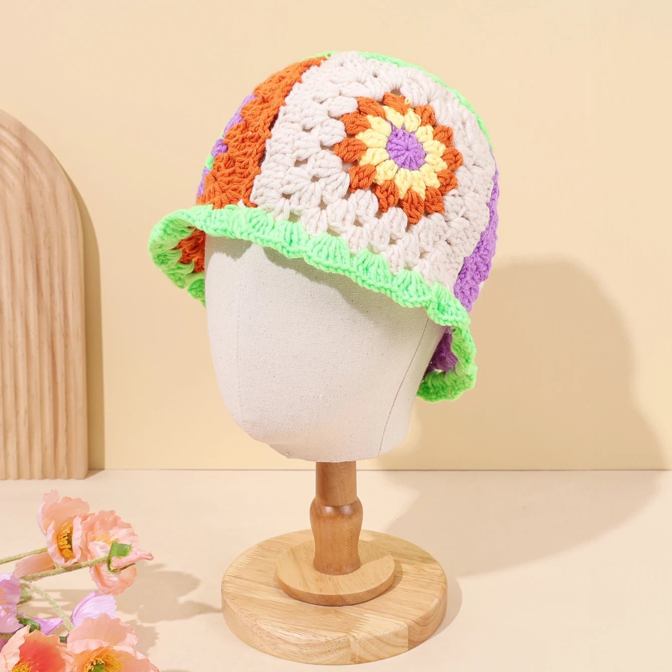Women's Patchwork Knitted Fisherman Hat