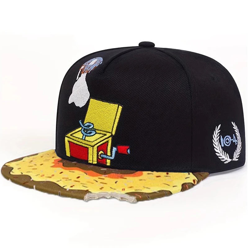 Doughnut Record Flat Brim Snapback Cap