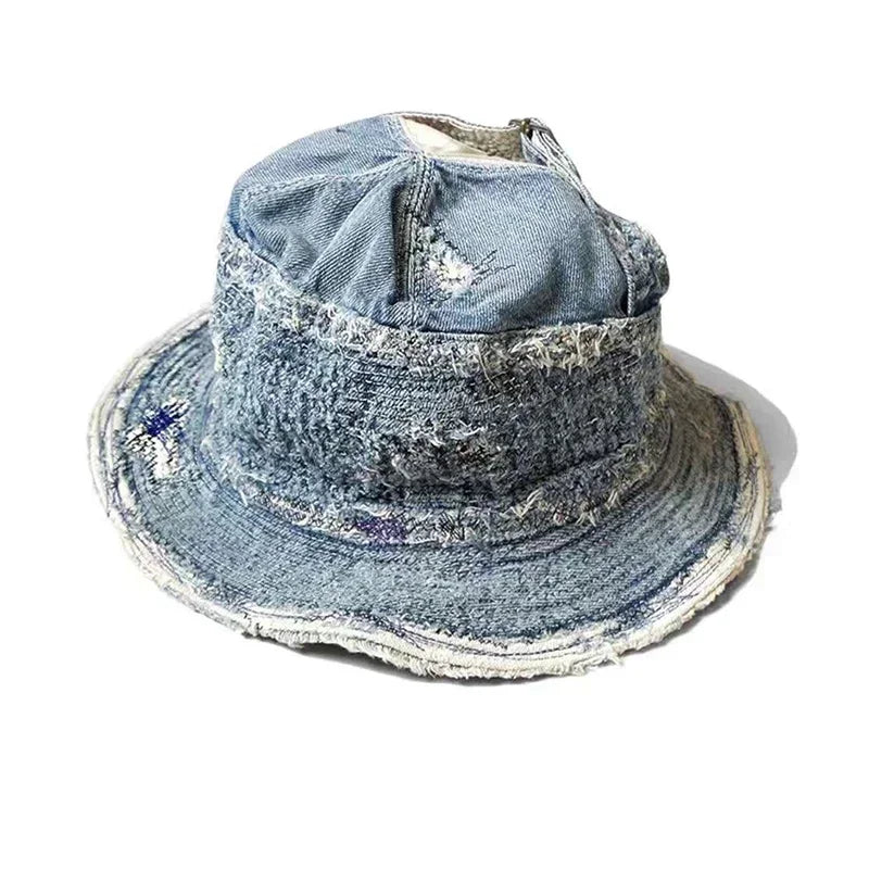 Kapital Corroded Denim Retro Bucket Hat
