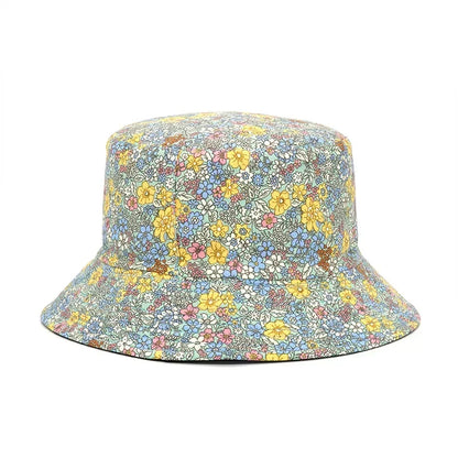 Floral Print Reversible Cotton Bucket Hat