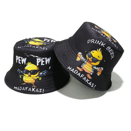 Gun Duck Pattern Bucket Hat