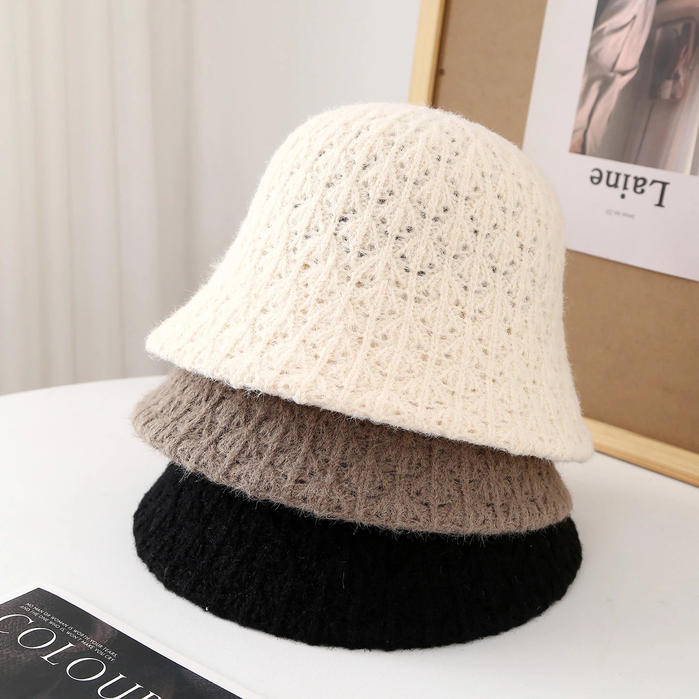 Women’s Vintage Foldable Felt Wide Brim Bucket Hat