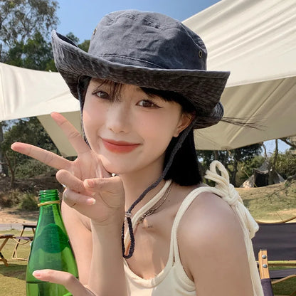 Retro Denim Bucket Hat