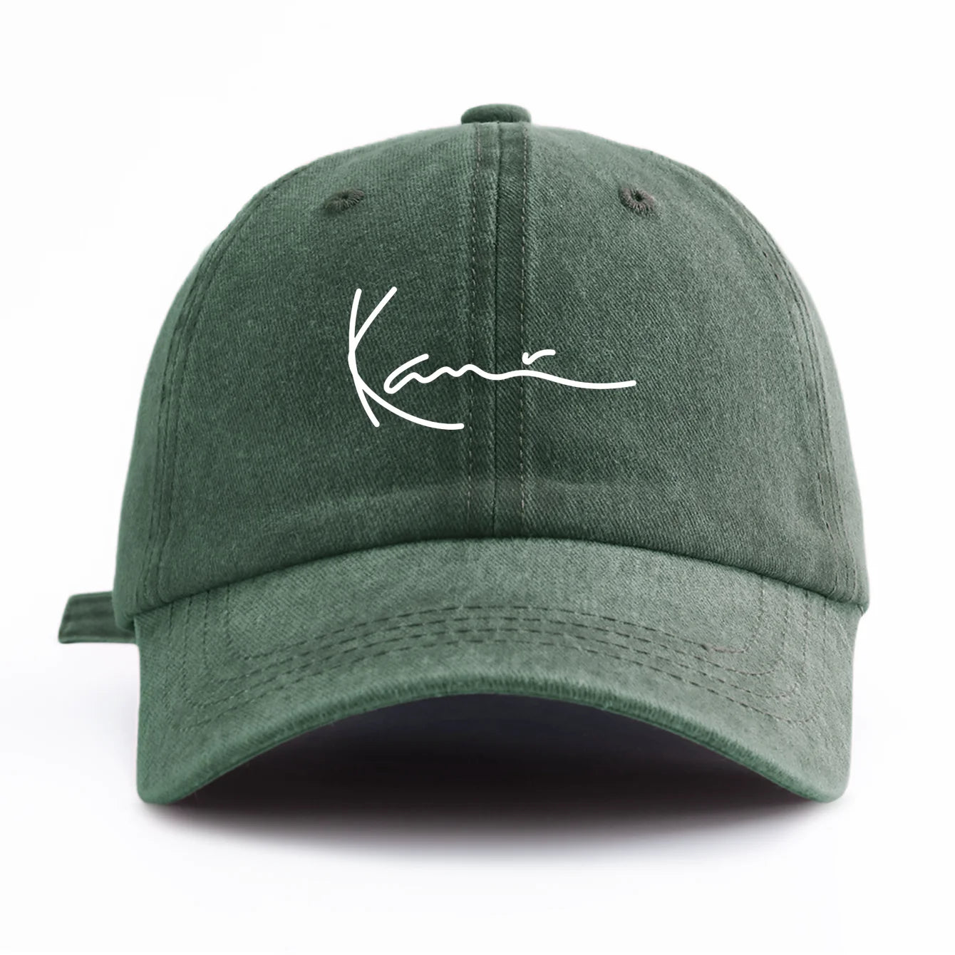 K Print Minimalist Retro Washed Baseball Cap