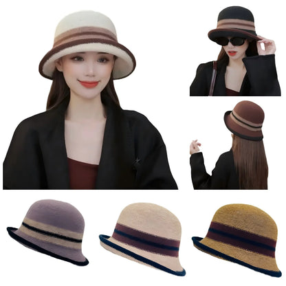 French Color Matching Retro Thermal Bucket Hat