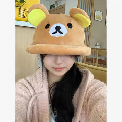 Rilakkuma Plush Bear Ear Bucket Hat