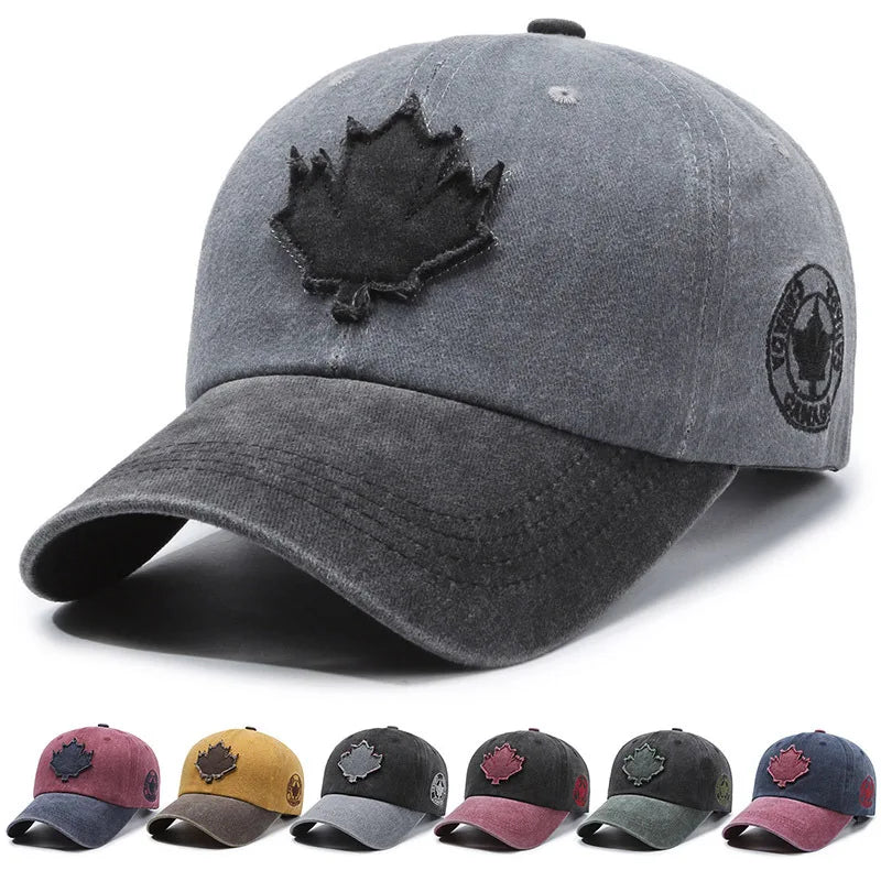 Maple Leaf Retro Washed Baseball Cap
