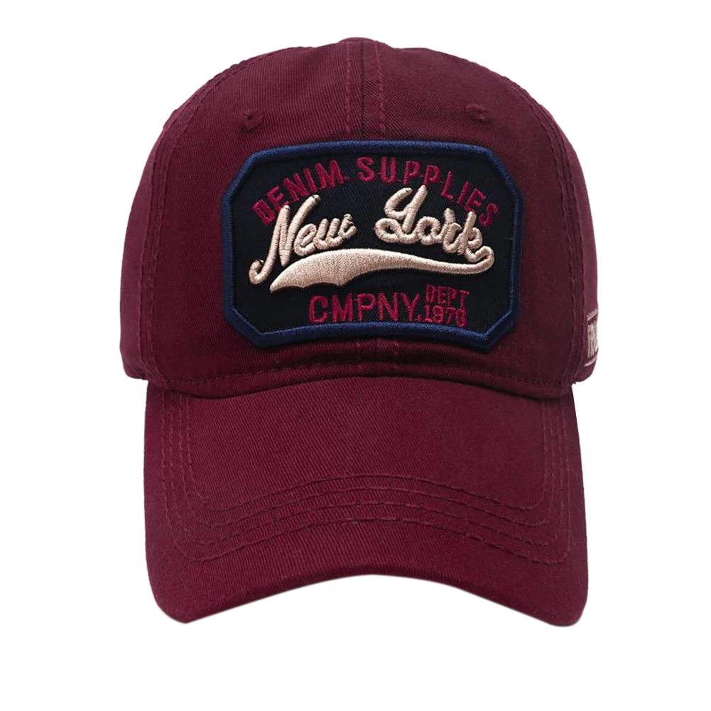 New York Letter Embroidered Washed Cotton Snapback Baseball Hat