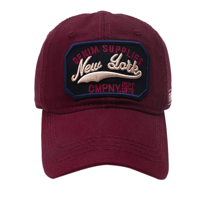 New York Letter Embroidered Washed Cotton Snapback Baseball Hat