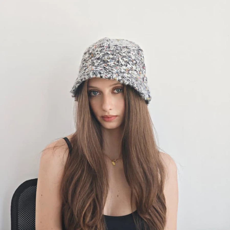 Speckled Chunky Knit Winter Bucket Hat