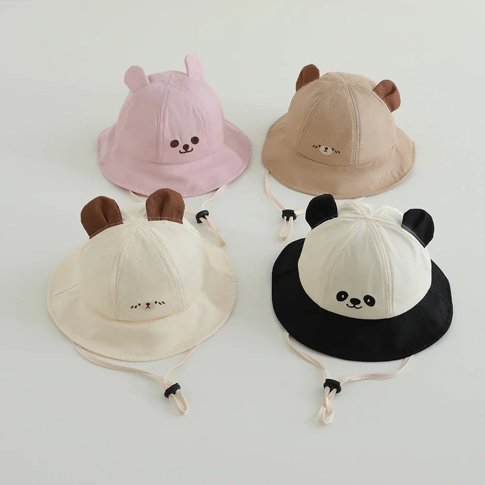 Cute Bear Cotton Kids Summer Bucket Hat