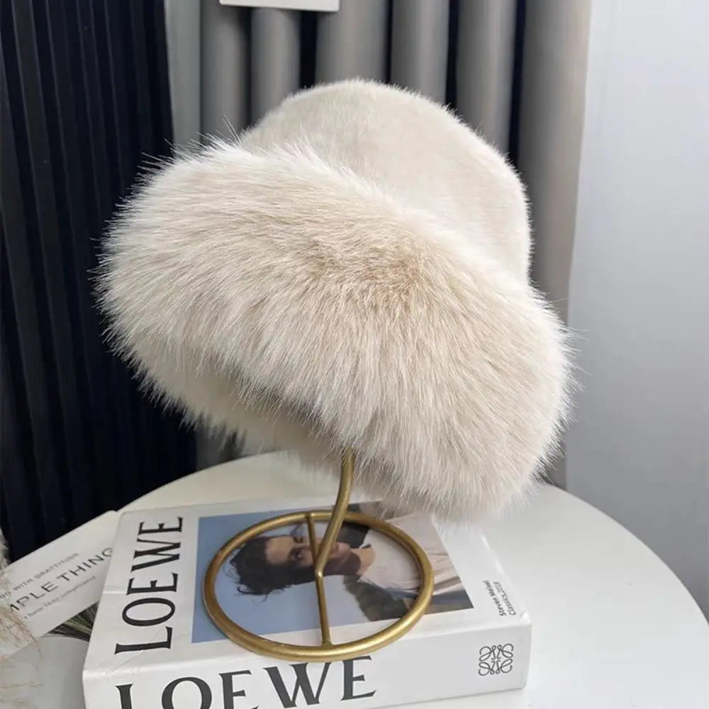 Fluffy Fur Earflap Winter Bucket Hat