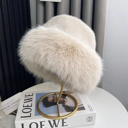 Fluffy Fur Earflap Winter Bucket Hat