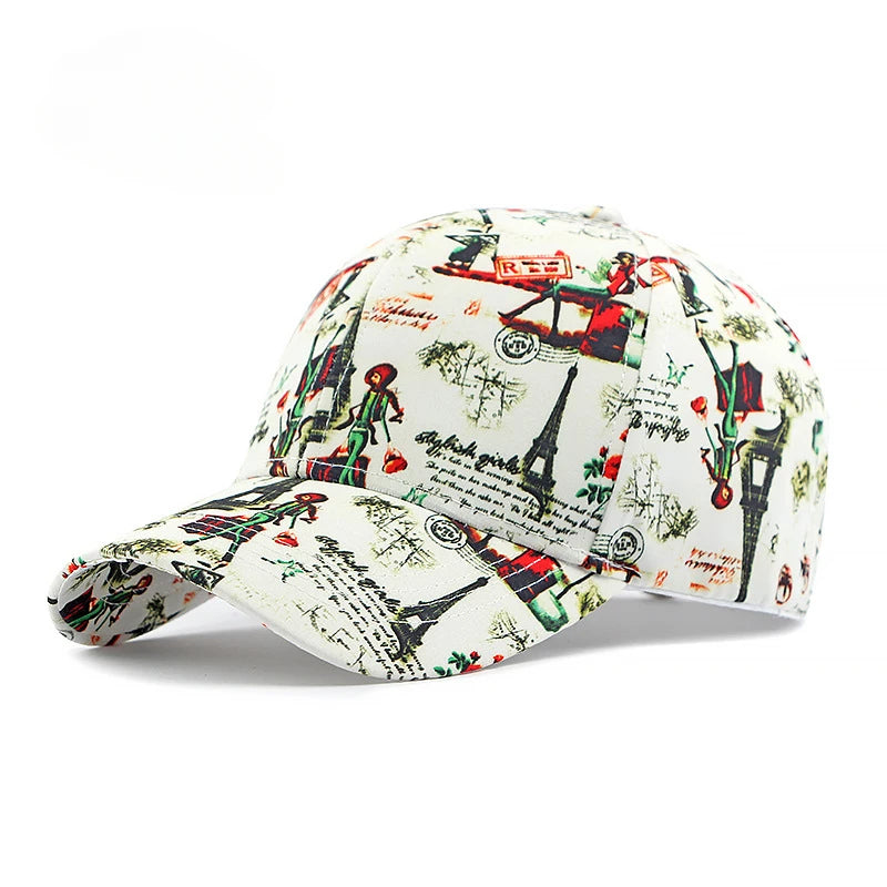 Spring Korean Printed Sunscreen Hard Cap Baseball Cap