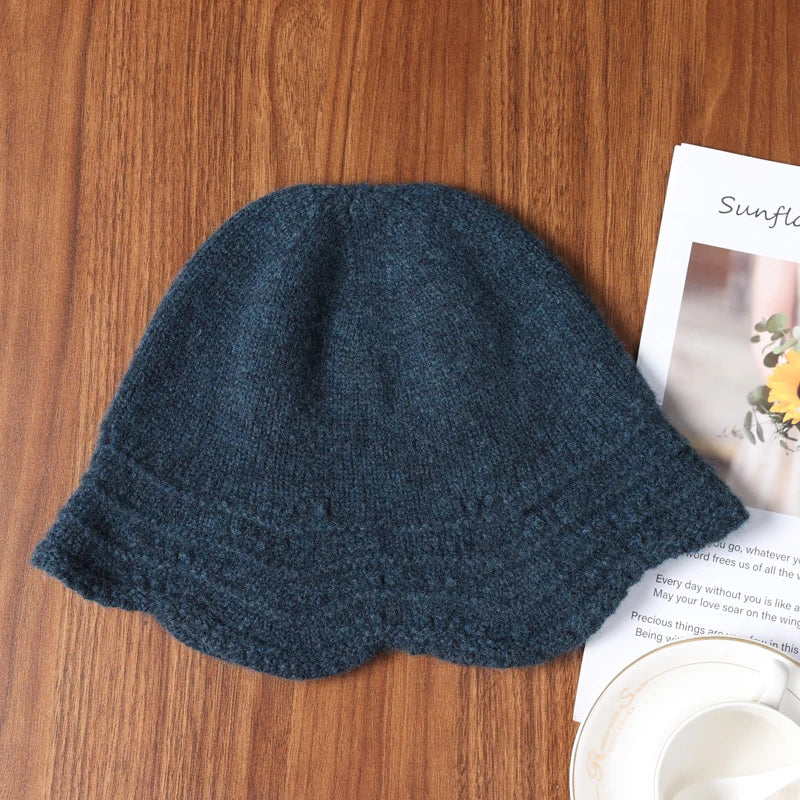 Pure Wool Knitted Fisherman Bucket Hat