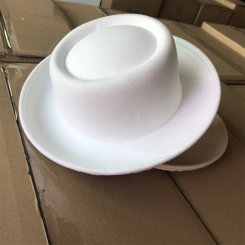 Men Women Autumn Winter Pork Pie Fedora Jazz Hat