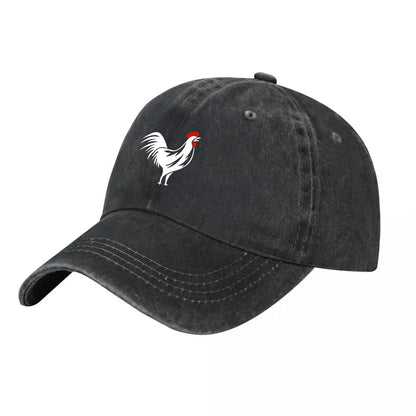 Vintage Rooster Washed Cotton Adjustable Baseball Cap