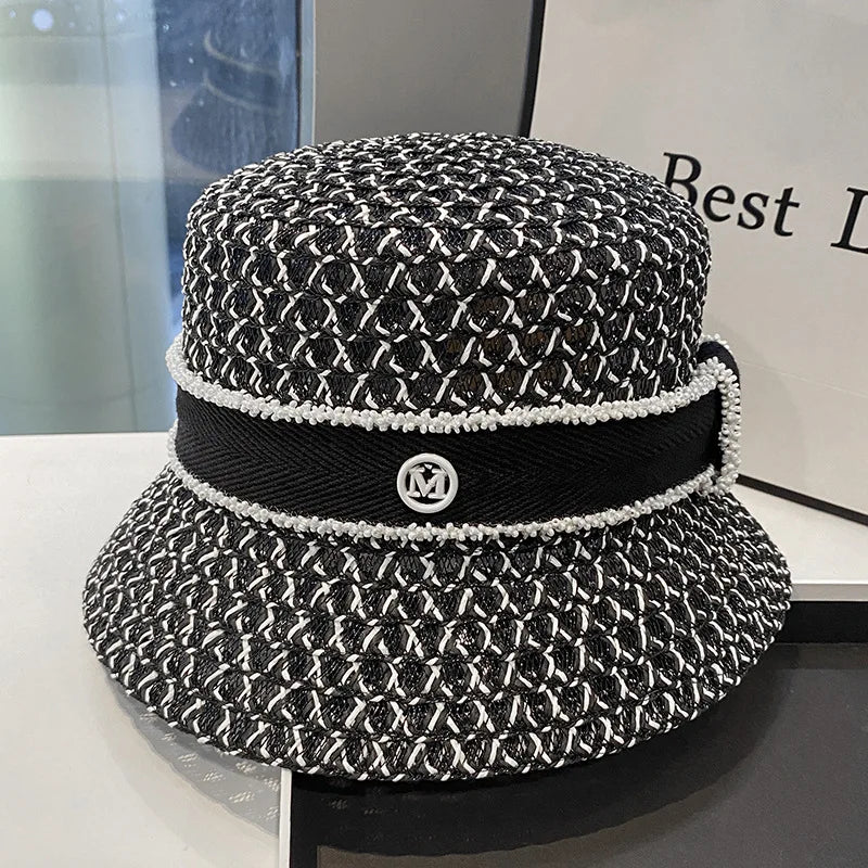 Korean Breathable Hollow Diamond Bucket Hat